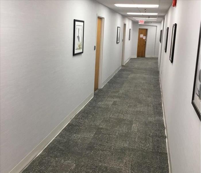 A dry office hallway